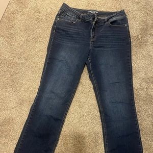 Maurice’s brand jeans size 12 long. Washed and tried on. Dark wash